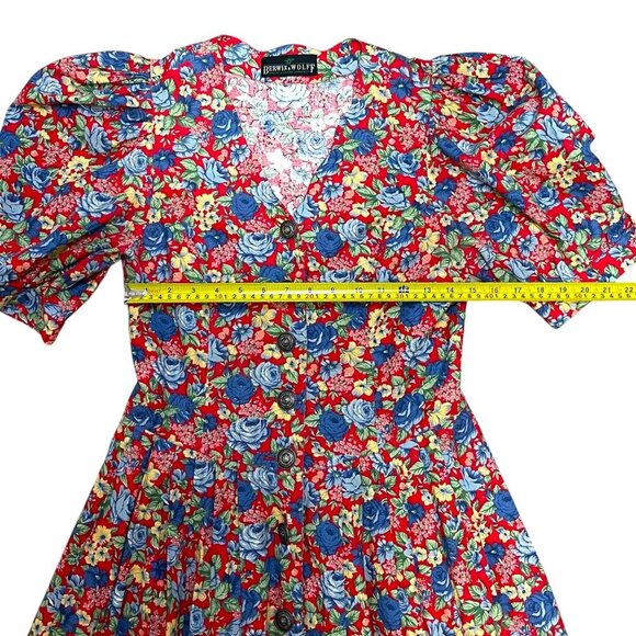 Vintage 90s dress floral print prairie, romantic cottagecore, granny 100% cotton - Picture 9 of 15